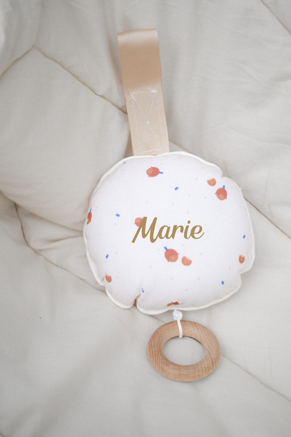 Personalisierbare Spieluhr mit Haselnussmuster "La Boum"