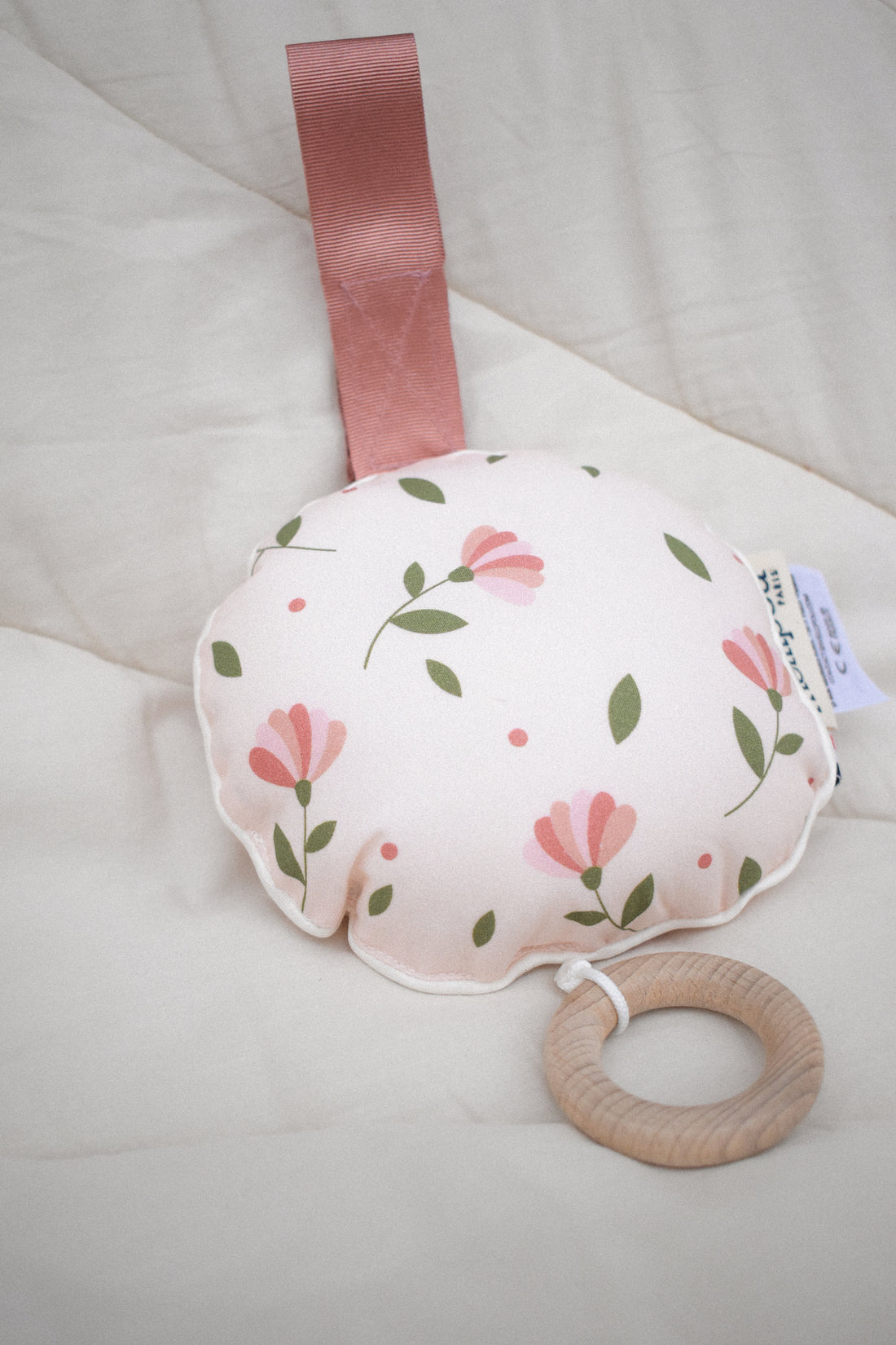 Personalisierbare Spieluhr für Babys im floralen Design – Geschenk zur Geburt